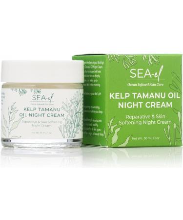 Kelp Tamanu Oil Night Cream | Hydrating Anti-Aging Face Moisturizer for All Skin Types - 1 Oz - Buy Online on GoSupps.com