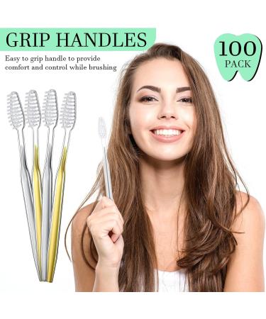 Remerry 100 Pack Individually Wrapped Disposable Travel Toothbrushes - Soft Bristle Toothbrush for Adults & Kids - Ideal for Hotel Guests, Camping, and Travel - 2 Colors - Buy Online on GoSupps.com