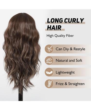 Testar Brown Wigs with Blonde Highlights | Long Wavy & Curly Synthetic Wigs for Women & Girls | Perfect for Everyday & Parties - Buy Online on GoSupps.com