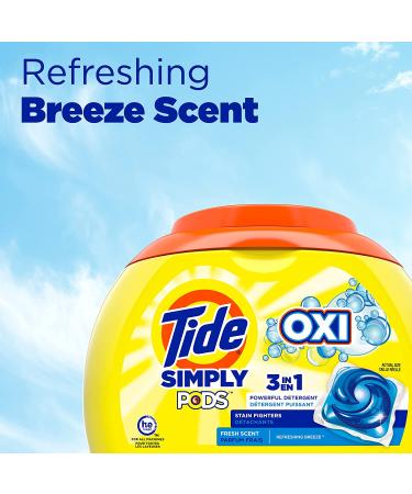 Tide Simply Pods Oxi Laundry Detergent 43 Pac Capsules - Refreshing Breeze - 24 Ounces - Buy Online on GoSupps.com