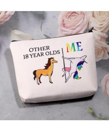 Funny 18th Birthday Make-Up Bag | Unicorn Canvas Gift for Girls | Large Birthday Present for 18-Year-Old - Buy Online on GoSupps.com