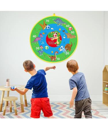 Double Sided Dart Board 29 inch with 12 Sticky Balls - Indoor/Outdoor Target Game for Kids - Party Games for Boys and Girls Ages 3-12 - Buy Online on GoSupps.com