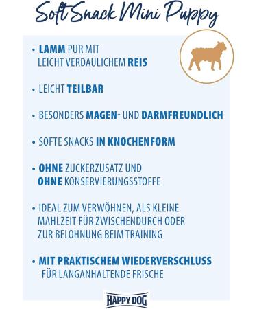 Happy Dog SoftSnack Mini Puppy 100g - Healthy Treats for Puppies | International Shipping Available - Buy Online on GoSupps.com