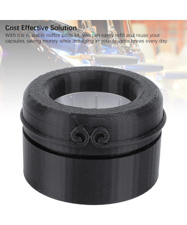  Naroote Naroote Refillable Coffee Capsule Set Reusable Coffee Pod Refill Set Secure Sealing with 50 Aluminum Lids for Home (BLACK) - Buy Online on GoSupps.com