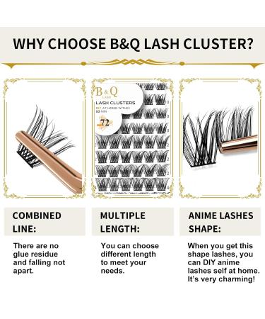 Buy BQ Lash Single Eyelash Clusters - Colored DIY Eyelash Extensions | B10 B02 B09 - 72 Pcs for Home Use - D-16mm - Buy Online on GoSupps.com