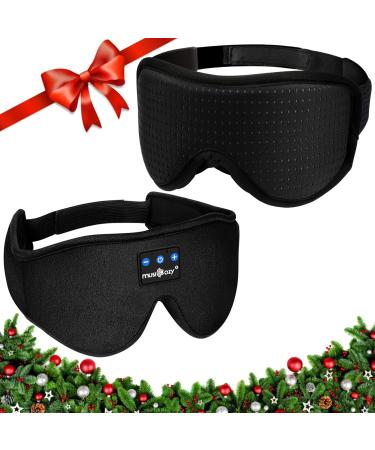 MUSICOZY Sleep Headphones Bluetooth Headband Sleeping Headphones Sleep Mask Sleeping Eye Mask for Side Sleepers Men Women Travel Cool Tech Gadgets Unique Gifts for Christmas Boys Girls Pack of 2
