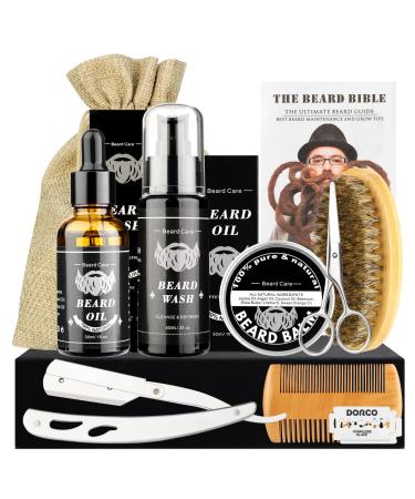 MxTimwan beard care set for men 10 part gifts Bart Set men with bare shampoo beard oil beard balm beard comb beard beard shears travel bag razor with 2 swapslings instructions - Buy Online on GoSupps.com