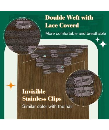 Easyouth Brown Clip-In Hair Extensions - Real 18 Inch Dark Brown Hair - 120g #4 7pcs for Natural Look - Buy Online on GoSupps.com