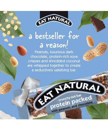 Eat Natural Protein Bars - Peanuts & Chocolate Nut Bar 20 x 45g - Gluten Free & Seriously Crunchy Snack Bars - 20 Count Pack - Buy Online on GoSupps.com