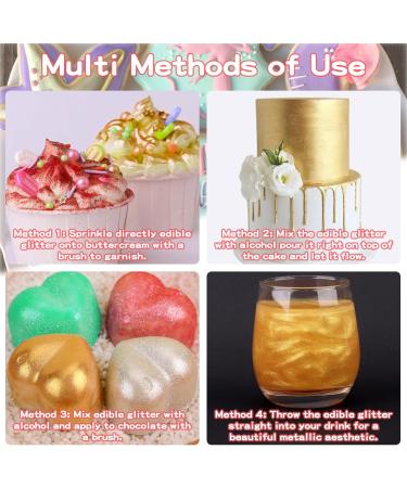 Green Edible Glitter - 100% Edible Glitter for Drinks Cake Decorations Chocolates Muffins Cocktail Candy Cream etc Green Food Colouring Powder(8g) - Buy Online on GoSupps.com