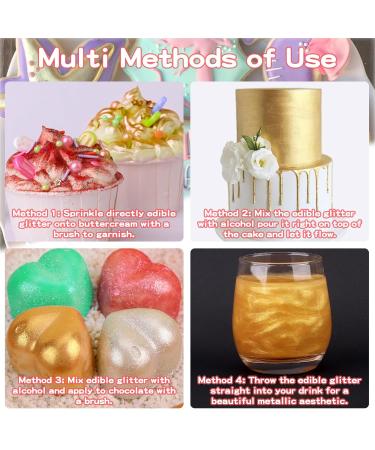 Edible Glitter for Drinks - Green Food Coloring Powder & Shimmering Glitter for Cakes Chocolate & Fondant - 8G - Buy Online on GoSupps.com