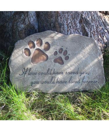 jinhuoba Dog Memorial Stone, Indoor Outdoor Dog or Cat for Garden Backyard Marker Grave Tombstone. Hand-Printed Personalized Loss of Pet Gifts