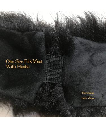 FHQHTH Wine Red Faux Fur Headband with Elastic for Women - Winter Earwarmer Ski Earmuff - Buy Online on GoSupps.com