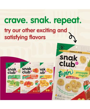 Snak Club Watermelon Rings - Sweet & Spicy Gummy Candy - Tajin Chili & Lime - Vegan Gluten-Free Low-Fat - 11 Ounce Family Size - Buy Online on GoSupps.com