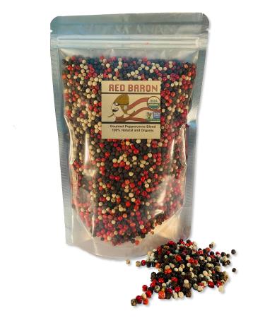 Red Baron Gourmet Peppercorn Blend for grinder, Organic, 100% Natural, Paleo, keto and vegan friendly, Non GMO, no artificial color(10 oz-5/8 lb), Rainbow Blend Peppercorn Whole Black peppercorn, pink peppercorn -red peppe… - Buy Online on GoSupps.com
