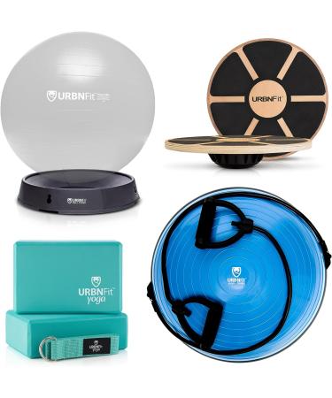 URBNFit Yoga Blocks 2 Pack - Foam Block Set with Strap for Yoga, Pilates, Meditation - High Density Non Slip Brick for Stability and Stretching - Teal - Buy Online on GoSupps.com