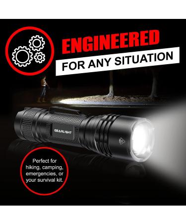GearLight TAC LED Flashlight Pack - 2 Super Bright Tactical Flashlights for Outdoor & Emergency Use - Buy Online on GoSupps.com