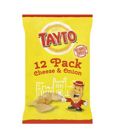 Tayto Cheese & Onion Flavour Potato Crisps 12 x 25g