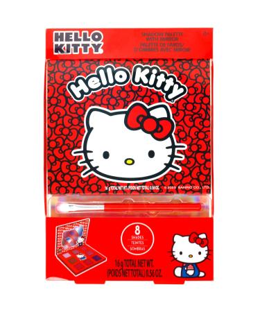 Townley Girl Hello Kitty 8-Well Eyeshadow Palette Shimmery Colors Pigmented Blendable 1 Application Brush Non-Toxic 8+ Perfect for Parties Sleepovers & Makeovers