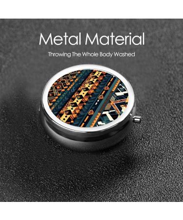 African Tribal Ethnic Textured Round Pill Box - 3 Compartment Travel Organizer for Easy Medication Storage - Buy Online on GoSupps.com