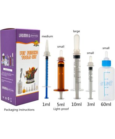 Pet Feeding Bottle & Syringe Set with Silicone Nipples - Ideal for Dogs, Cats, Puppies, and Wild Animals - Buy Online on GoSupps.com
