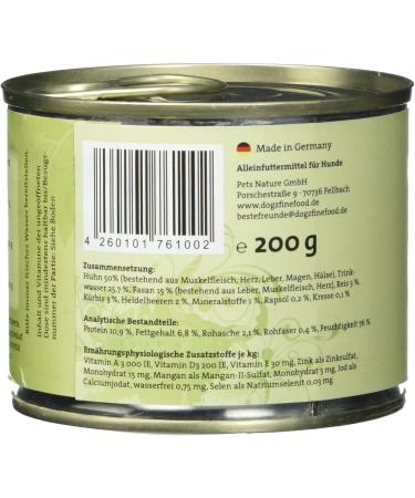 dogz finefood Wet Dog Food - No. 4 - Chicken and Pheasant - Wet Food for Dogs and Puppies - Grain Free and Sugar Free - High Meat Content - 6 x 200g Cans - Buy Online on GoSupps.com