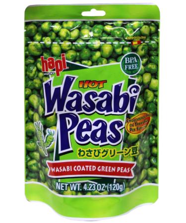 Hapi Wasabi Coated Green Peas, 4.23 oz (Pack of 3)