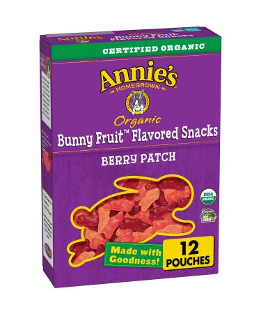 Annie's Organic Berry Patch Bunny Fruit Flavored Snacks, Gluten Free, 12 Pouches, 9.6 oz