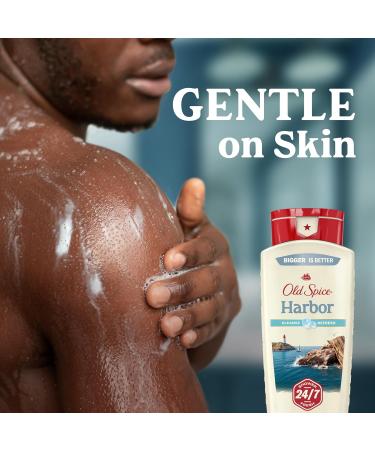 Old Spice Cleansing Body Wash for Men, 24/7 Shower Fresh with Lasting Scent, Cleanse & Refresh, Gentle on Skin, Vitamin B3, Harbor with Coastal Breeze + Driftwood Scent, 18 oz (Pack of 4) Harbor 18 Ounce (Pack of 4) - Buy Online on GoSupps.com