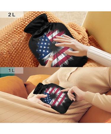 Hot Water Bottle with Cover | 1L BPA-Free Small Heat Pack for Pain Relief | Ideal for Headaches Neck & Shoulders - Buy Online on GoSupps.com