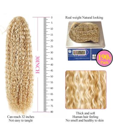 30 Long Curly Drawstring Ponytail Extension | Synthetic Hairpiece for Women - P18/613 - Buy Online on GoSupps.com