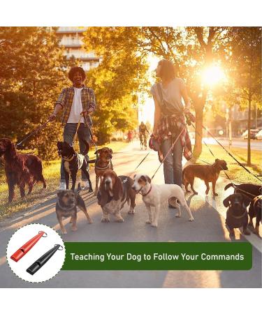 Fannas Dog Whistle - 2 Pack Adjustable High Frequency Dog Training Whistles with Free Pipe Band - Loud & Effective Recall Trainer - Black/Red - Buy Online on GoSupps.com