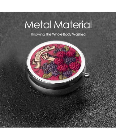 Fists and Fruits of Victory Portable Metal Pill Box - Round Mini 3-Compartment Design for Small Pills | Travel Must-Have | International Shipping Available - Buy Online on GoSupps.com