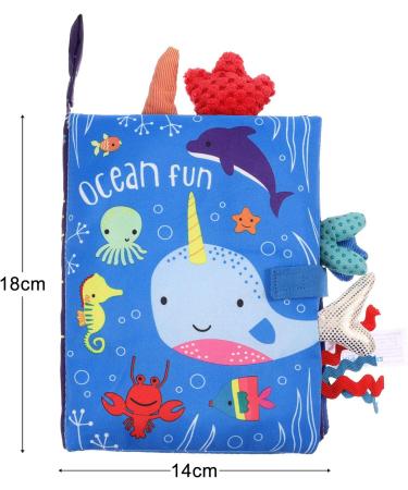 SOSPIRO Ocean Baby Cloth Book for Toddlers - Soft, Safe & Nontoxic 3D Animal Tails - Early Learning & Perfect Gift for Babies 0-3 Years - Buy Online on GoSupps.com