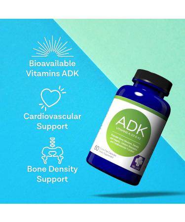 MD.LIFE ADK Vitamin Supplement - High Potency Vitamin D3 K2 A Complex for Bone and Heart Health - 90 Capsules - Buy Online on GoSupps.com