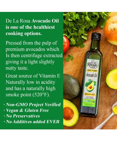 De La Rosa 100% Pure Avocado Oil - Kosher, Vegan, Non-GMO, Gluten Free, High Smoke Point Cooking Oil - 67.6 Oz (2L) - Buy Online on GoSupps.com