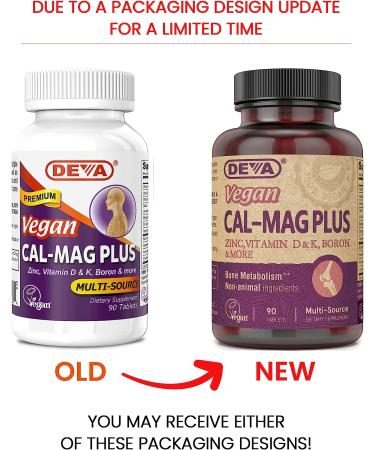 Deva Vegan Cal-Mag Plus Tablets - 90 Count - Buy Online on GoSupps.com