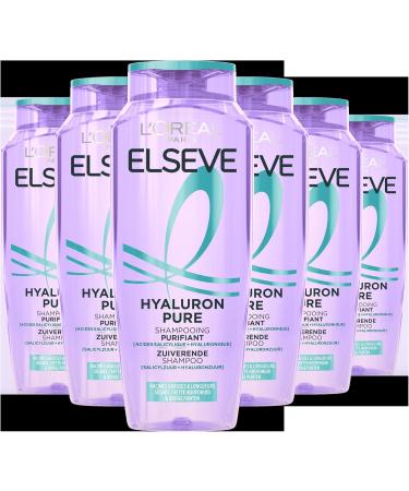  L'Oreal Paris L'Or al Paris Elseve Hyaluron Pure Purifying Shampoo - for oily scalp and ends drug - puts hyaluronic acid in salicylic acid - 6 x 300 ml - Buy Online on GoSupps.com