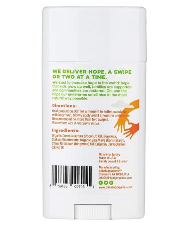 Stinkbug Naturals Vanilla Mint Organic Deodorant Stick 2-Pack - Aluminum Free with Coconut Oil and Activated Charcoal - Buy Online on GoSupps.com