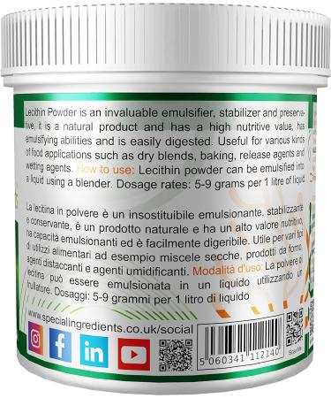 Premium Quality Lecithin Powder 100g - Vegan Friendly, Non-GMO, Gluten Free | Soya Lecithin Powder 100g (1 Pack) in Recyclable Container - Buy Online on GoSupps.com