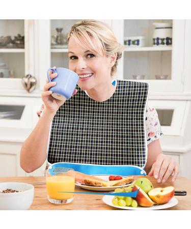 Adult Bibs for Eating | Feeding Bib Reusable with Crumb Catcher Stylish Adult Clothing Protectors for Women and Elderly Adults Senior Citizens Nursing Home Friendly Kumprohu Green - Buy Online on GoSupps.com