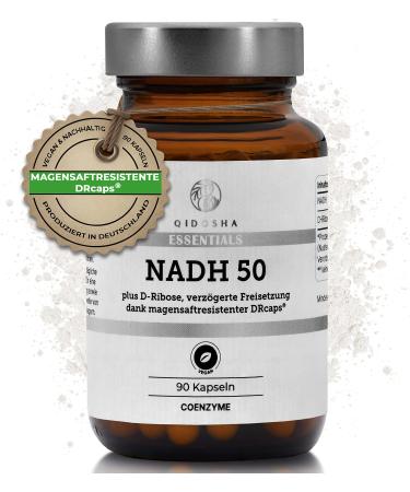 Qidosha NADH high-dose 50mg NADH plus 500mg D-ribose per capsule 90 pcothek glass in gastrointestinal-resistant DRCAPS with delayed release NADH capsules high NADH 50mg - Buy Online on GoSupps.com