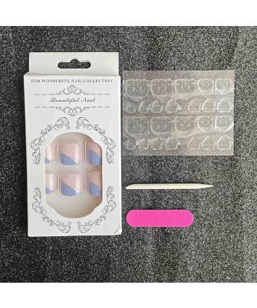 Carufin 24 Piece Crystal Square Press-On Short Toenails - Acrylic Artificial Nails for Women & Girls - Buy Online on GoSupps.com