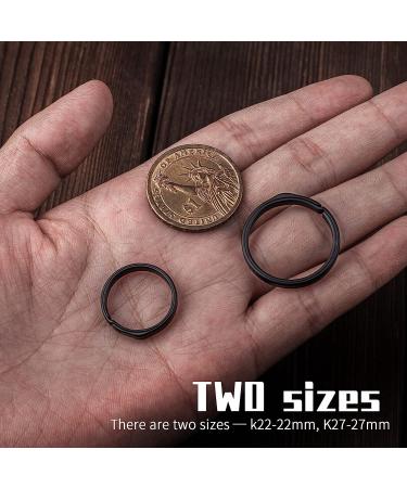 TISUR Titanium Key Ring Elegant Quick Release Side Pushing Split Rings Kit for Keychains Heavy Duty Keyring for Dog Tag Black  22mmx5 - Buy Online on GoSupps.com