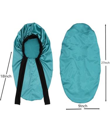 Shop Sengterm Long Satin Hair Hood - Adjustable Silky Sleep Cap for Women | Extra Big for Long Curls - L/XL - Green - Buy Online on GoSupps.com