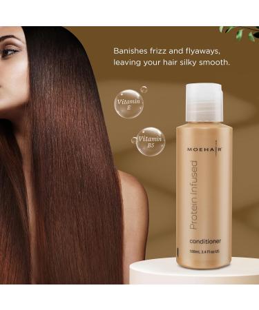 MOEHAIR Travel Protein Infused Conditioner - Sulfate & Paraben Free Hair Moisturizer Hydration Shine | Color Safe Travel Size 3.4 Fl Oz - Buy Online on GoSupps.com