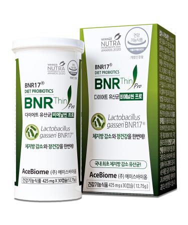 AceBiome BNRThin Pro Probiotic Lactobacillus Gasseri BNR17 10 Billion CFU Guaranteed Digestive Health 30 Capsules