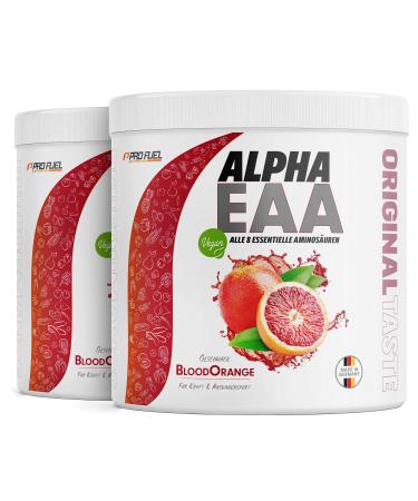 Alpha Eaa Pulver 2x462g Blood Orange - Incredibly delicious EAA drink powder all 8 essential amino acids vegan Eaas amino acids/amino workout drink optimal value made in Germany Blood Orange 924 g (2 Pack)