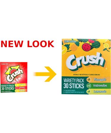 Crush Sugar Free Lemonade Watermelon Pineapple On the Go Drink Mix Variety Pack 30 sticks Net Wt 81g (1 unit) - Buy Online on GoSupps.com