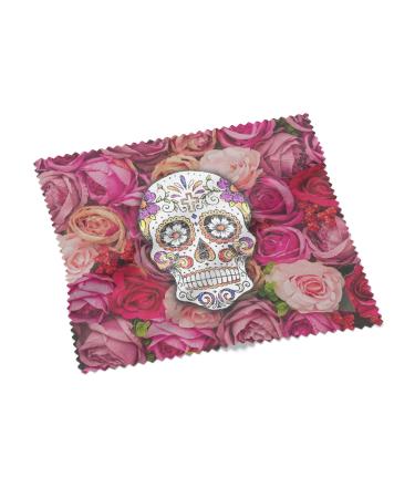 Urban Backwoods Day of the Dead D a de Muertos Skull Microfiber Cloth Glasses Cleaning Cloth
